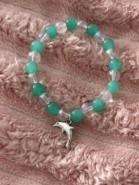 Dolphin 🐬 hand crafted bracelet by me 💙🤍